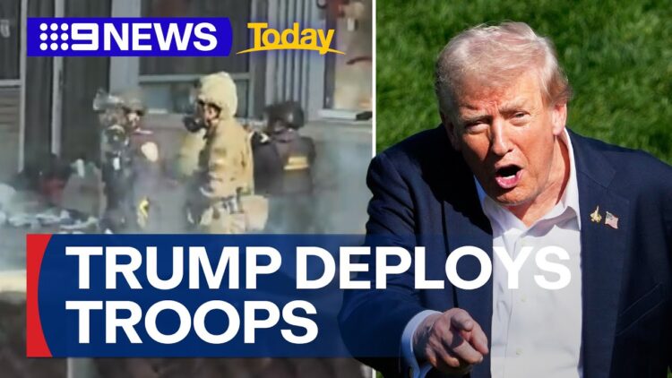 President Trump vows to deploy military to another US city | 9 News Australia